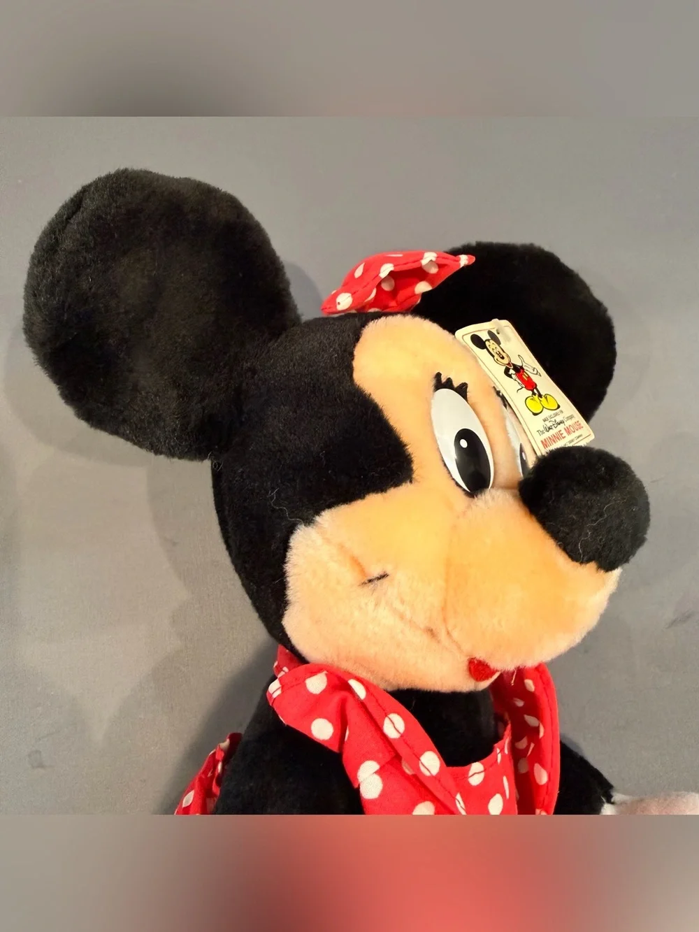 Vintage Minnie Mouse Plush Disney Parks Red Polka Dot Dress With Tag Disney